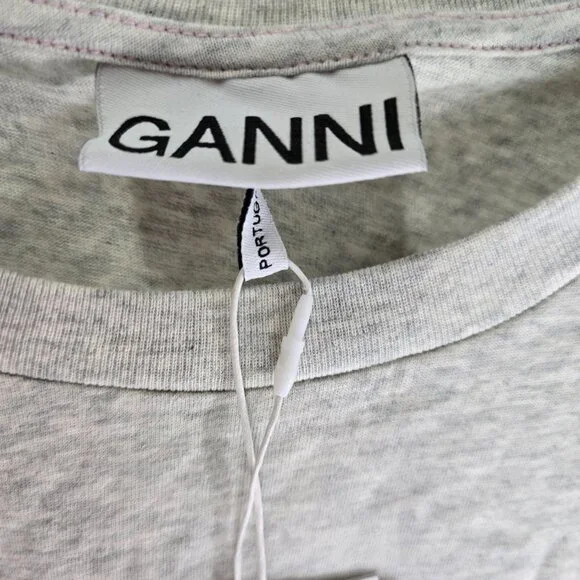 GANNI Melange Light Jersey T-Shirt SIZE S - Picture 8 of 8